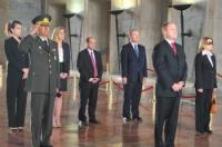 Congressional delegates and TCA representatives observe a moment of silence in honor of the founder of the Turkish Republic, Mustafa Kemal Ataturk, during a wreath-laying ceremony at Anitkabir.