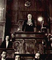 Ataturk addressing the Turkish Grand National Assembly