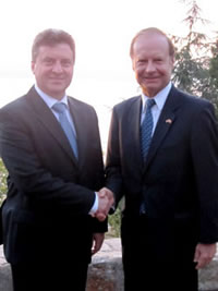 Macedonian President Gjorge Ivanov, and TCA President G. Lincoln McCurdy.